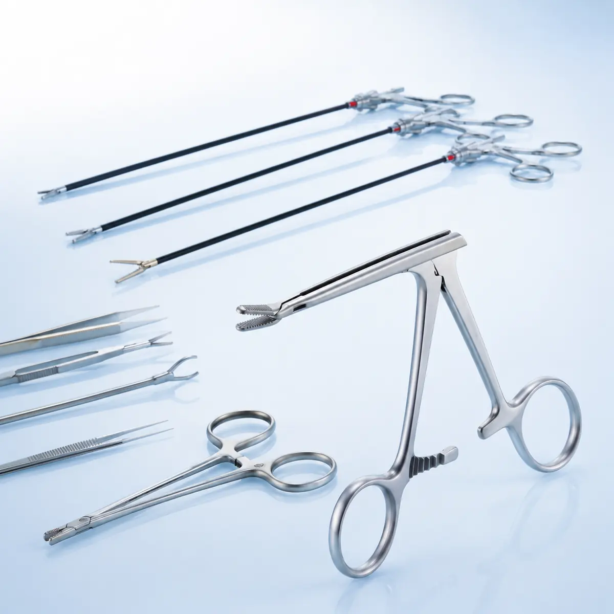 Bulldog Clamps surgical instrument on a clean clinical blue background
